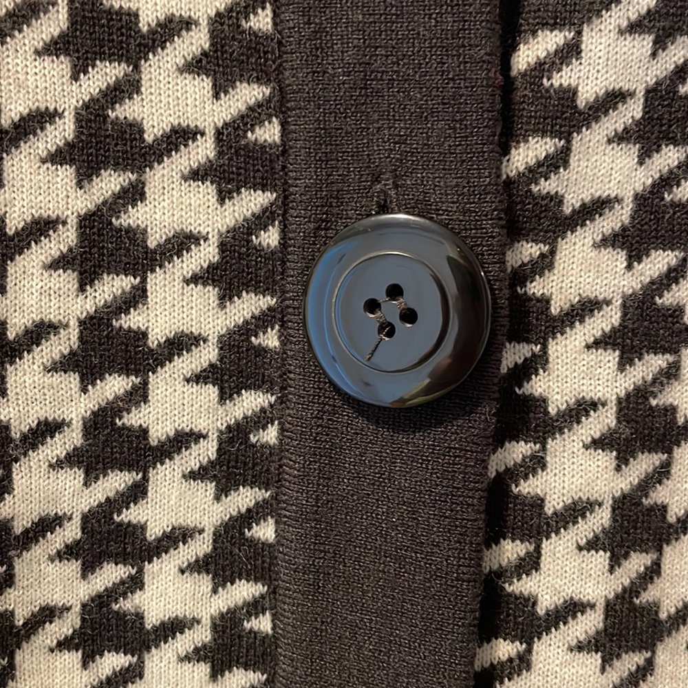 Covington Houndstooth Collared Button Up Cardigan… - image 3